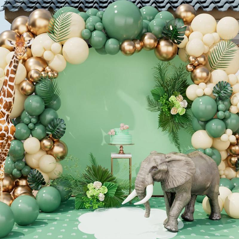 Zielony Srebrny Girlanda Balonowa Łuk Łańcuch Ślub Urodziny Dekoracja Balonowa Balony na Przyjęcie Urodzinowe Dla dzieci Dekoracja Baby Shower