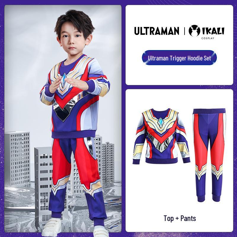 2025 Ultraman Boys' Zero Spring & Autumn Hoodie Set - Trendy, Genuine Children’s Wear