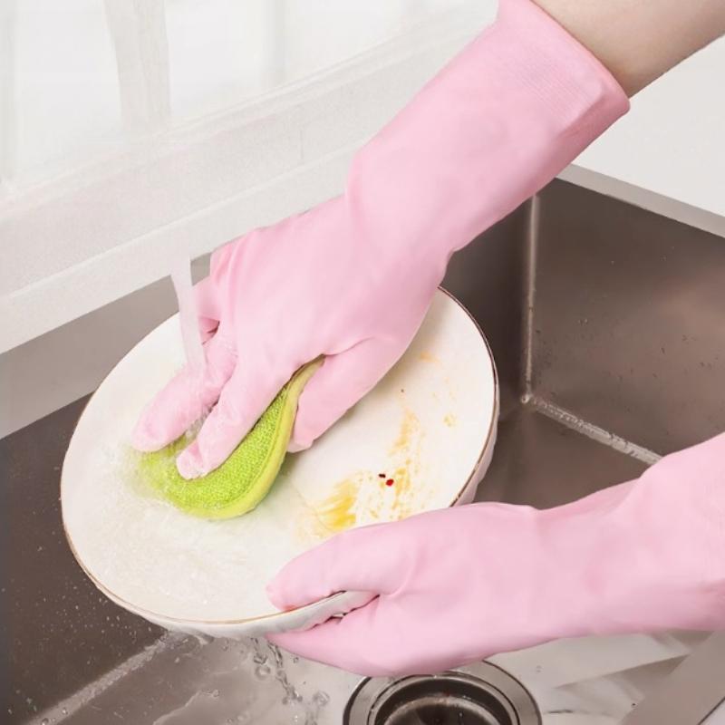 Non-slip Cleaning Gloves Durable Household Kitchen Gadgets Soft Cleaning Glove Washing Rubber Dishwashing Gloves Safe Material