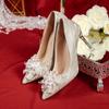 New Crystal Wedding Shoes for Women, Bridal Shoes, Wedding Show, Hefu, Two Wear High Heels, Women's Pumps