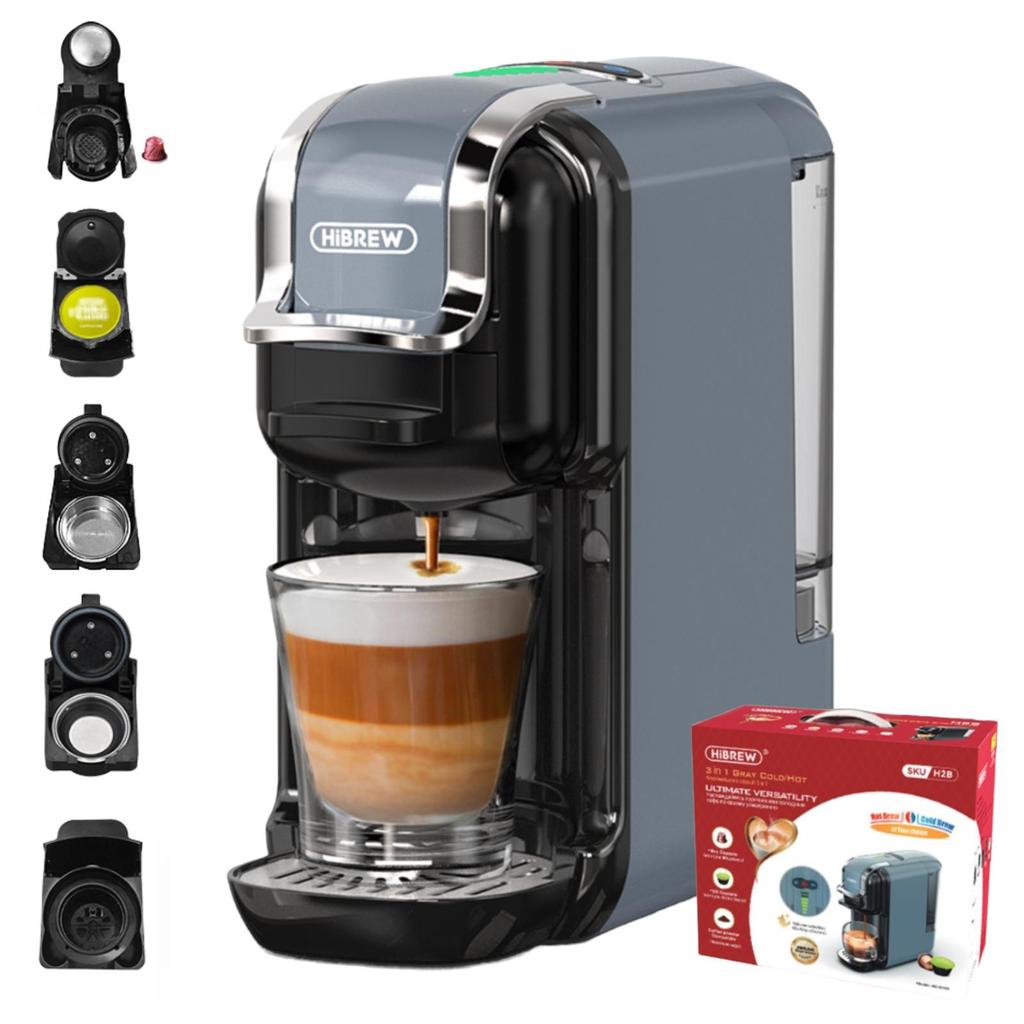 HiBREW H2B 5 In 1 Multiple Capsule Coffee Machine, Hot/Cold Coffee Maker, 19 Bar Pressure Extraction, 600ml Removable Watertank