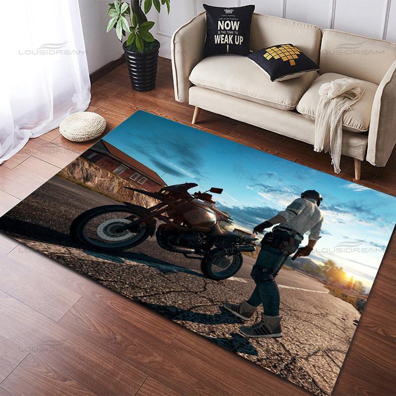 Popular 3D Shooting Game Decorative Carpets Square Flannel PUBG Carpets Modern Home Bedroom Rug Living Room Carpets