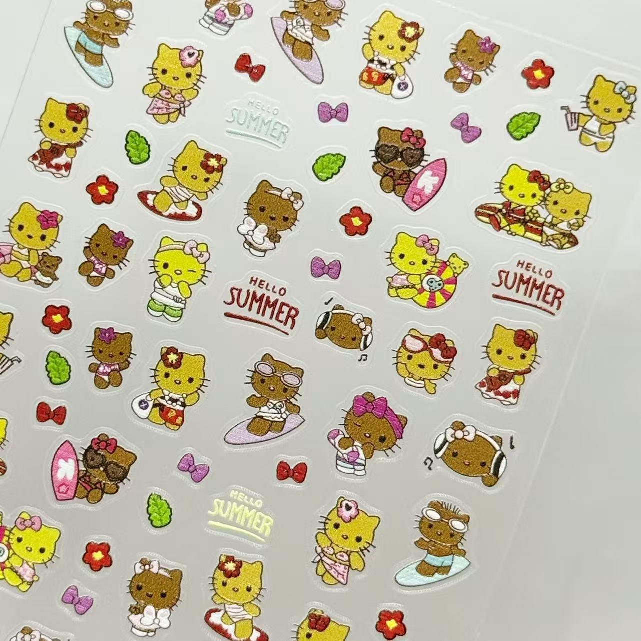 

Летние наклейки для ногтей Hello Kitty - Полный набор DIY