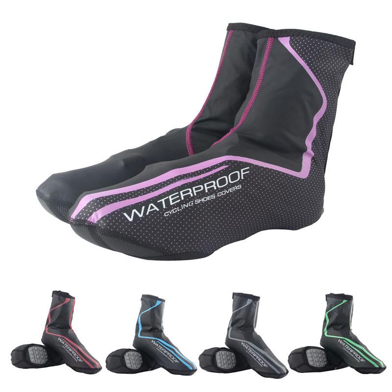 Windproof Waterproof Winter Cycling Shoe Covers - Warm PU Fabric