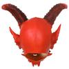 Halloween Red Demon Mask Full Head Cover Latex Devil Costume Horns Cosplay Horror Party Fancy Dress Prop