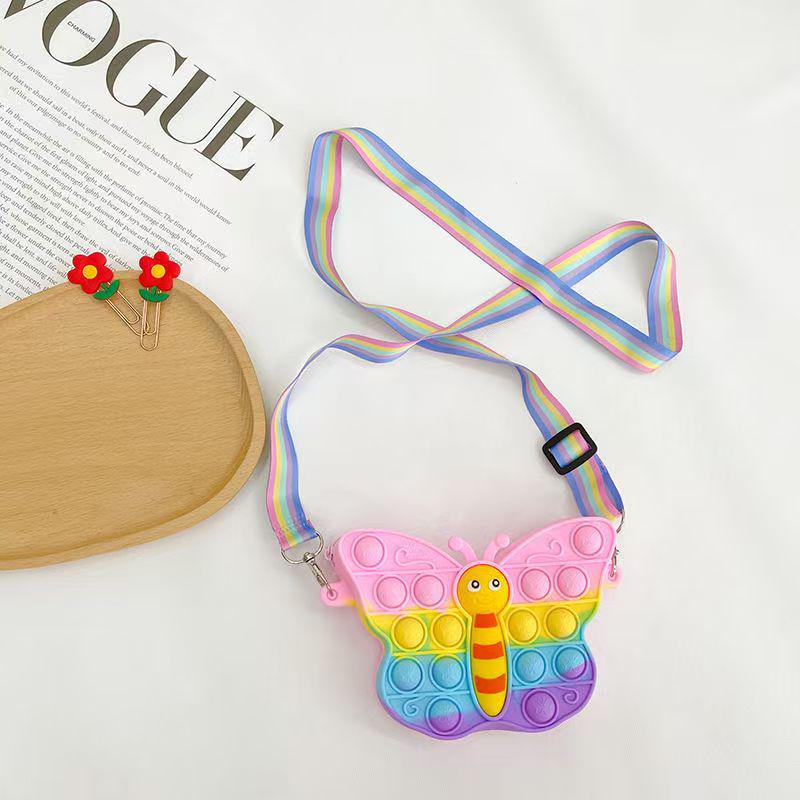 Entzückendes Cartoon-Kaninchen Silikon-Münzfach & Umhängetasche für kleine Mädchen