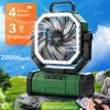 Camping Fan 20000mAh Battery Powered Fan Rechargeable 4 Speeds with LED Lantern - Hanging Portable Outdoor Cold Fan Tent Fans