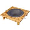 Thick Solid Wood Fire Pit: Old-Fashioned Cast Iron Brazier & Barbecue Stove for Cooking, Tea, & Winter Heating