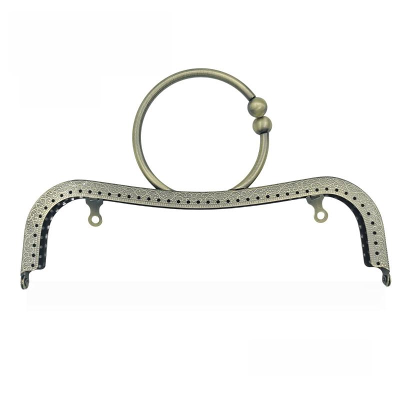 

1Pcs Bag Accessory 22Cm Metal Purse Frame Kiss Clasp Lock Ring Handle M Shape For Diy Bag Handle A3