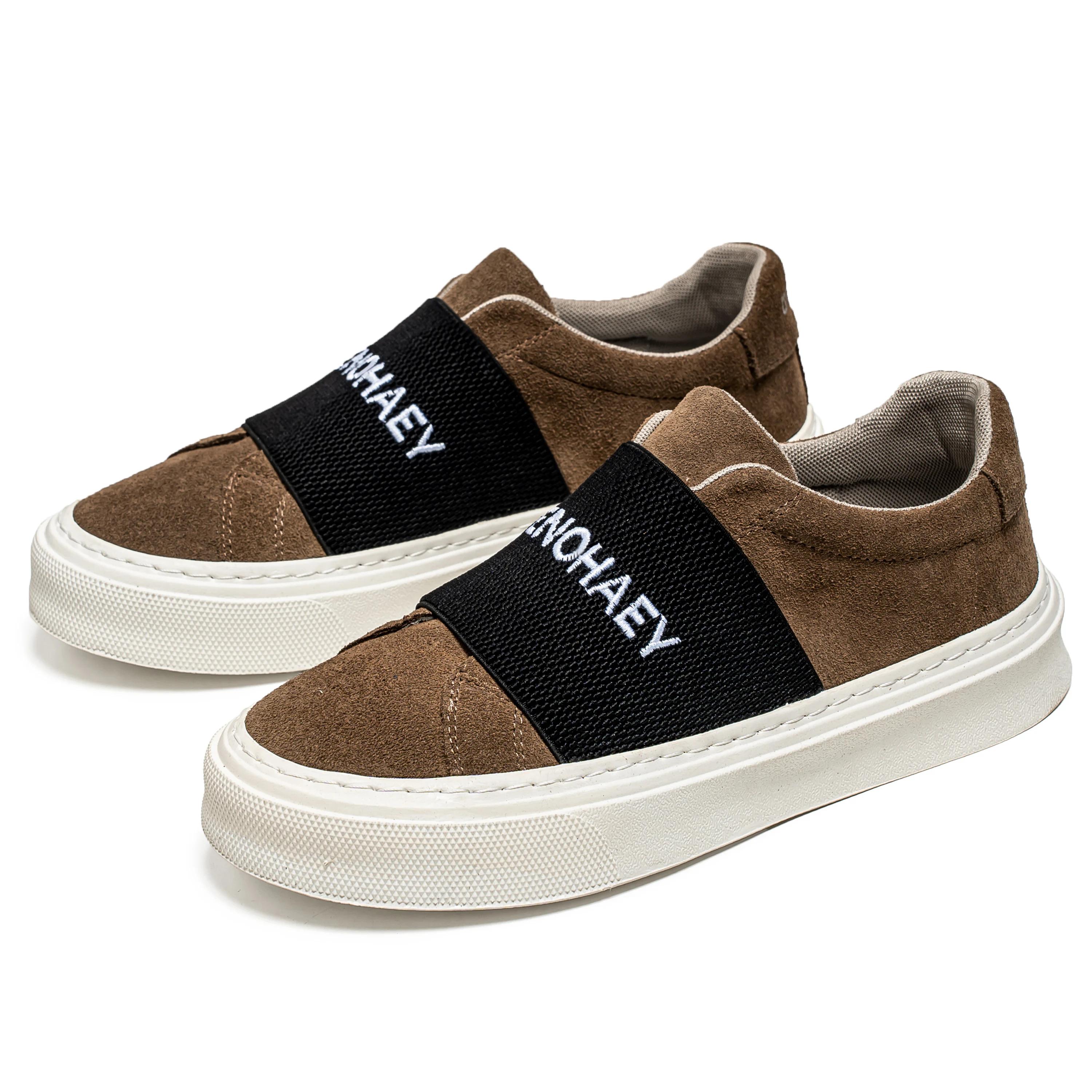 

Новые мужские повседневные туфли, модные дышащие нескользящие студенческие туфли для скейтбординга, с толстой подошвой, износостойкие ленивые туфли One-kick 44 хаки