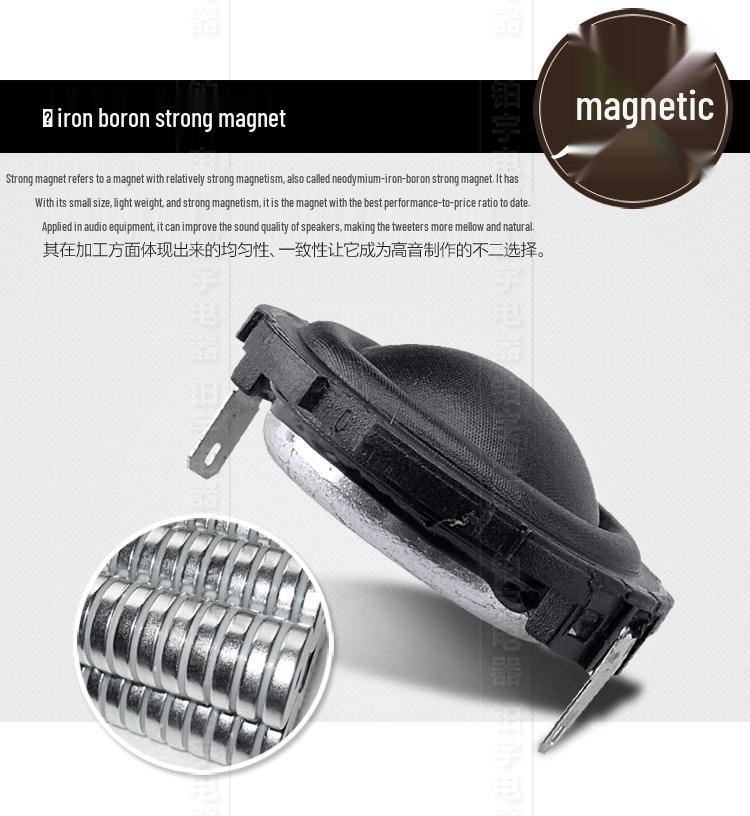 WSEDA New Model 28 Core High Fidelity 6 Ohm Silk Diaphragm Tweeter Unit.