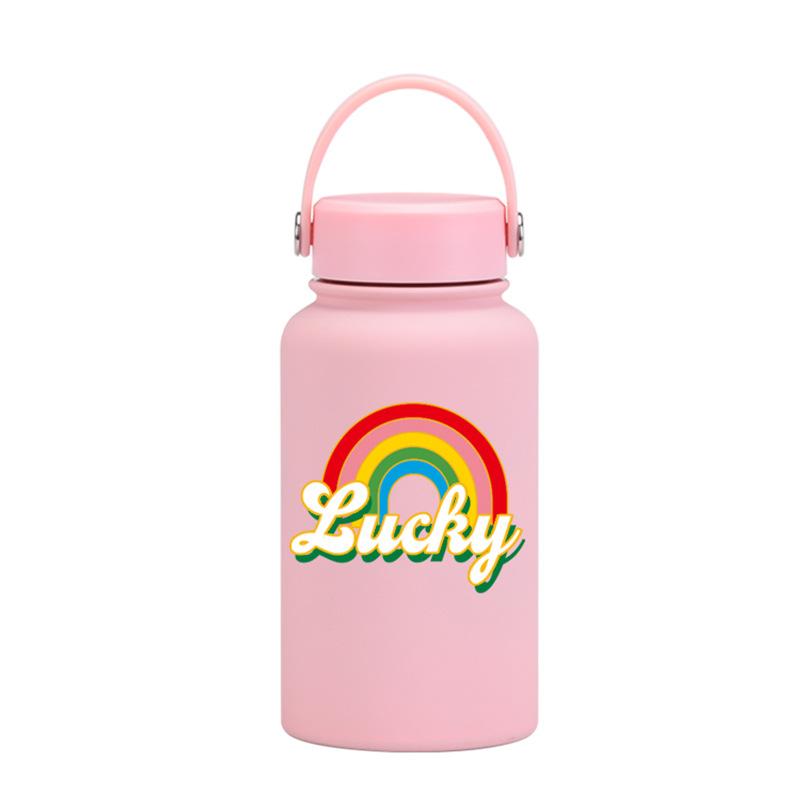 650Ml Thermos Cup Wide Mouth Portable Vacuum Children'S Student Sports Kettle Outdoor Printing Water Cup