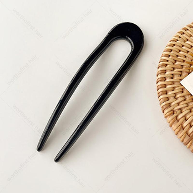 

Новая Женская Элегантная Заколка для Волос Простые Пластиковые Палочки для Волос U-образной Формы Милые Зажимы для Волос Повязка на Голову Модные Аксессуары для Волос