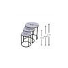 Ceylin 3-seat Nesting Coffee Table Silver Color Metal Leg, Flat Mirror