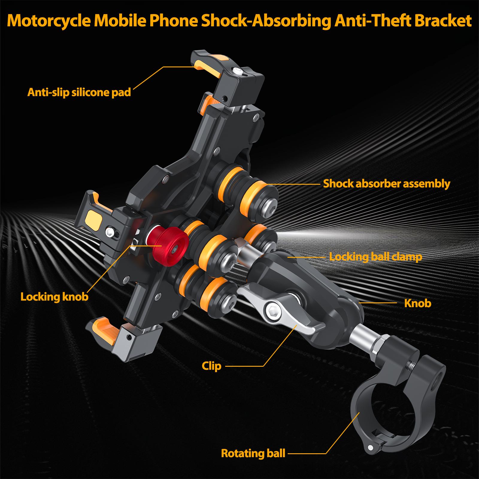 Motorcycle Phone Stand Holder with Damper Handlebar Mobile