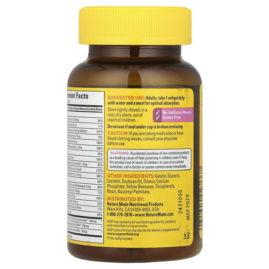 Folic Acid + Dha for Pregnant Women, 60 Softgels