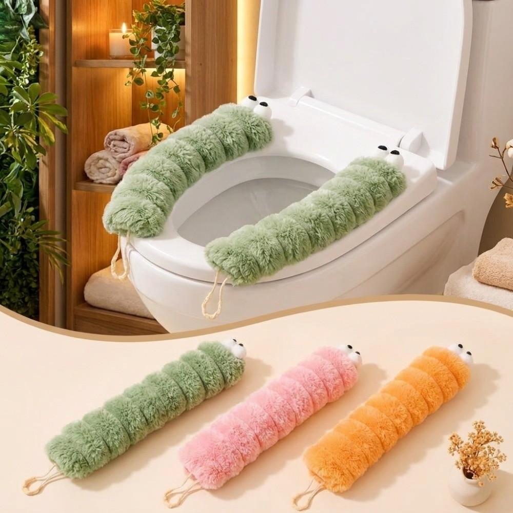 Warm Plush Toilet Seat With Handle Toilet Mat Universal Toilet Seat Cushion Winter Warmth