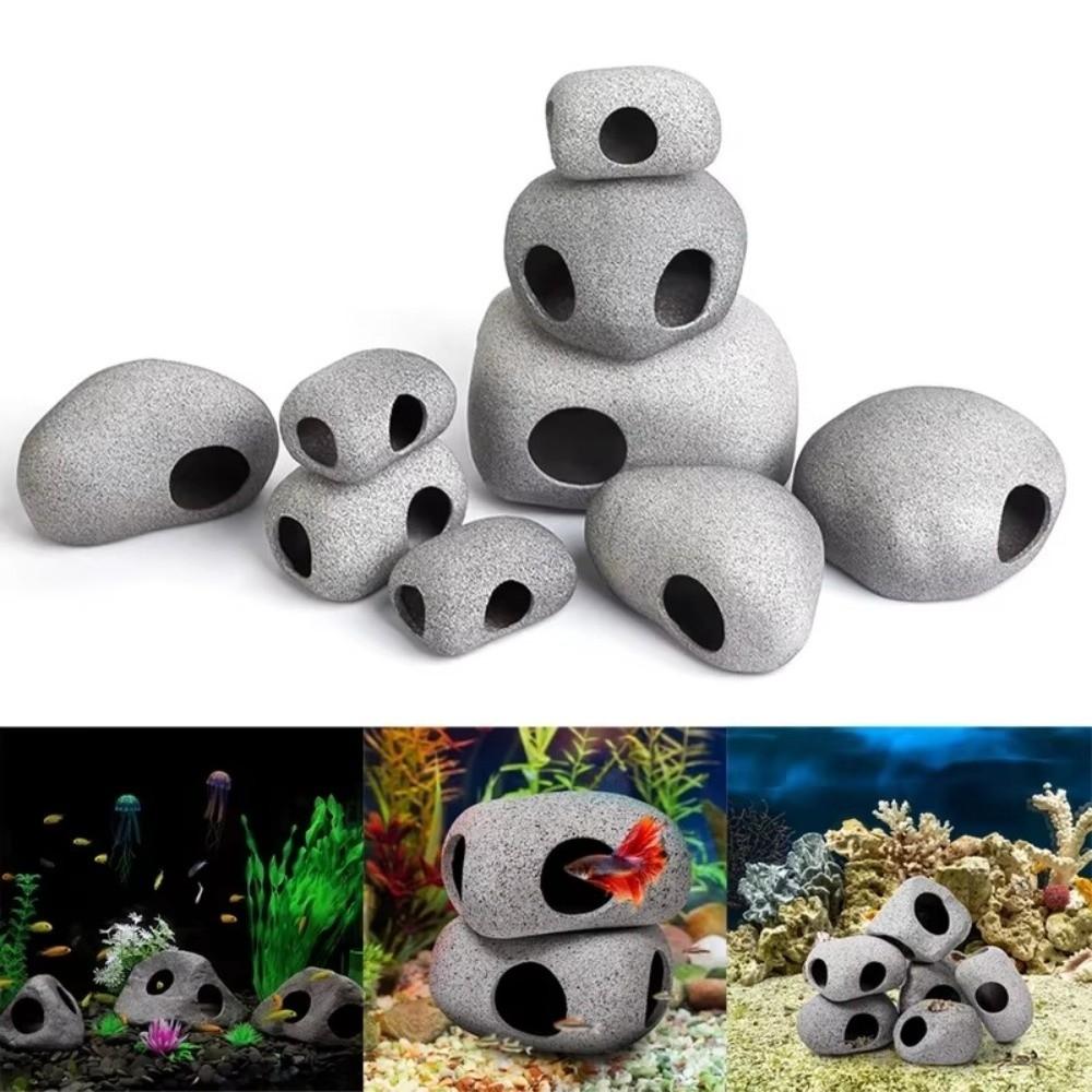 New Purple Clay Aquarium Hideaway Rock Natural Touch Simulation Crafts Fish Tank Cave Landscaping Decoration Aquarium Decoration