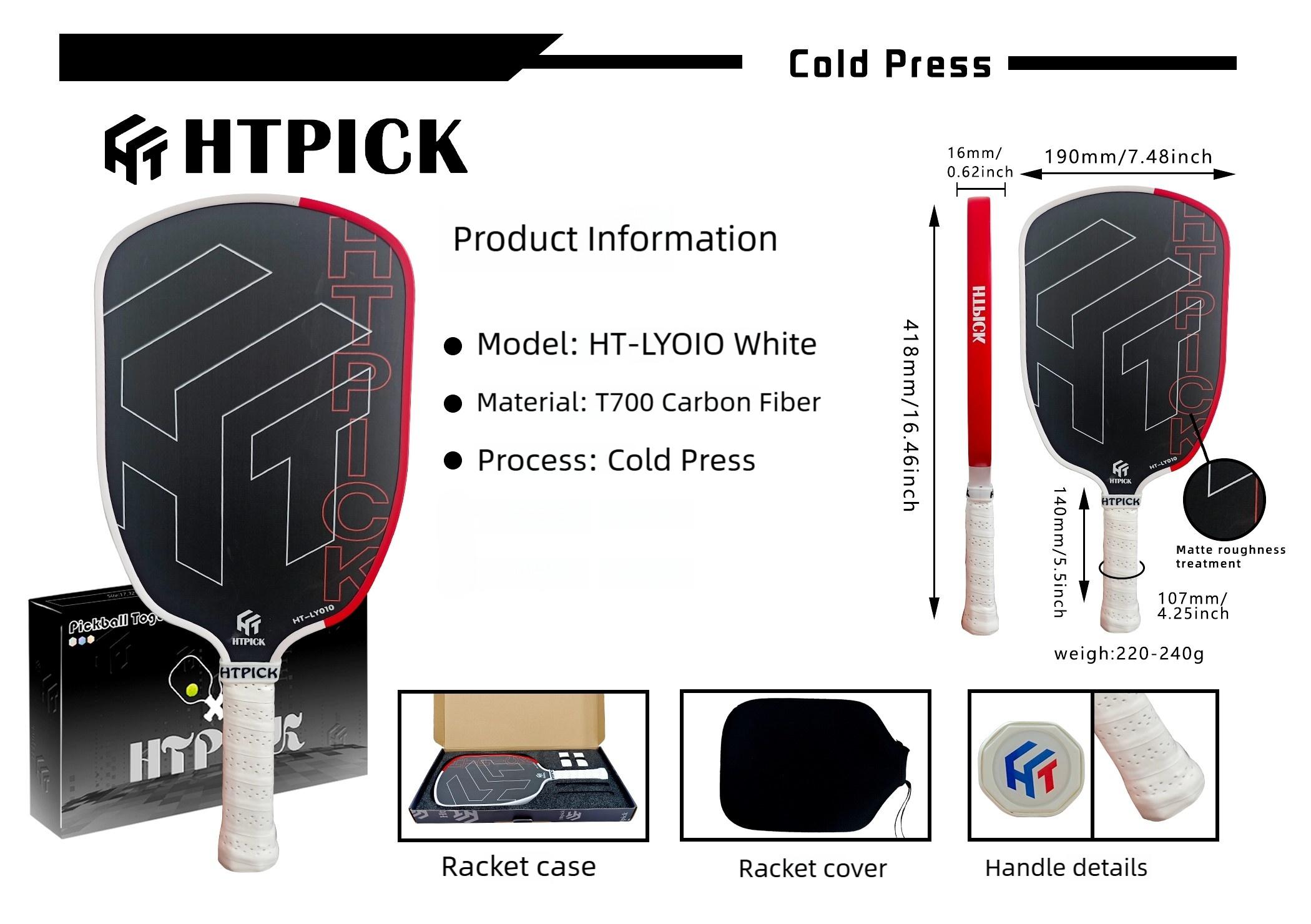 16mm Thickness Carbon Fiber Pickleball Paddle Enhanced PP Honeycomb Core Expanded Sweet Spot Pickleball Equipment Carbon Fiber