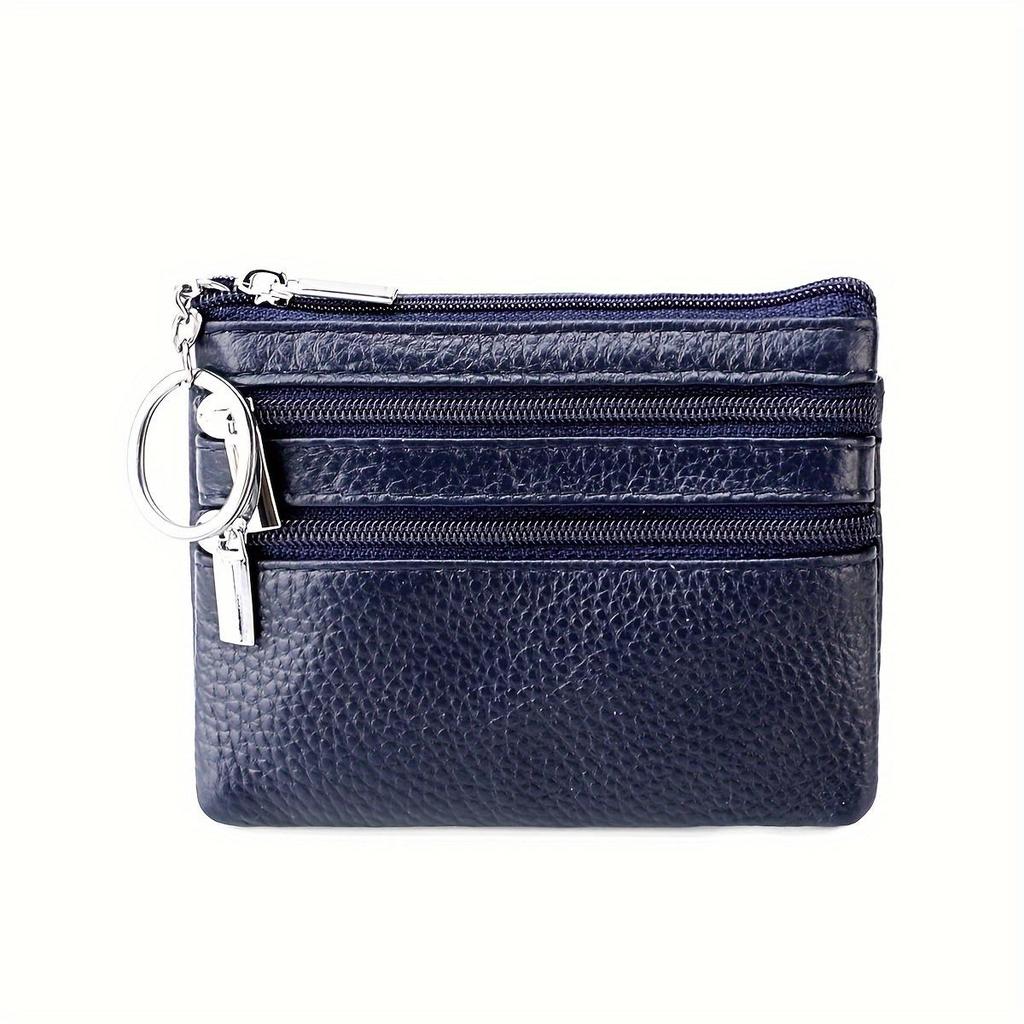 Porte-monnaie en cuir véritable pour femme, Mini pochette en peau de vache, Mini portefeuille avec chaîne