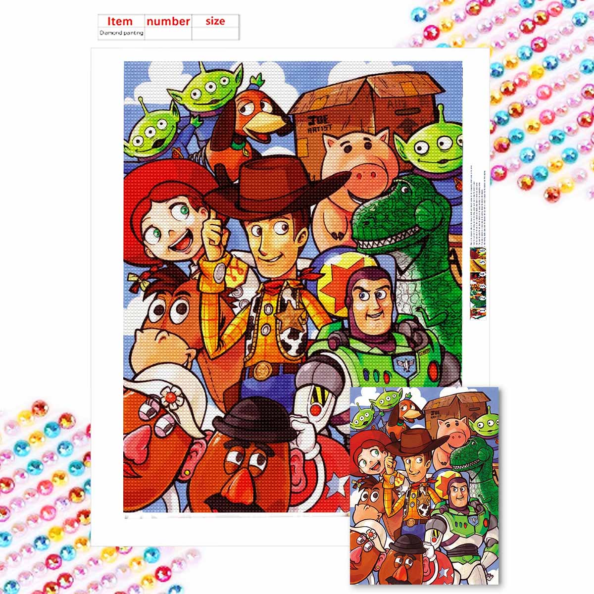 

DIY Diamond Painting Cute Cartoon Characters Cross Stitch Kit Mosaic Art Diamond Painting Full Circle Diamond Home Decoration Round 20x30cm