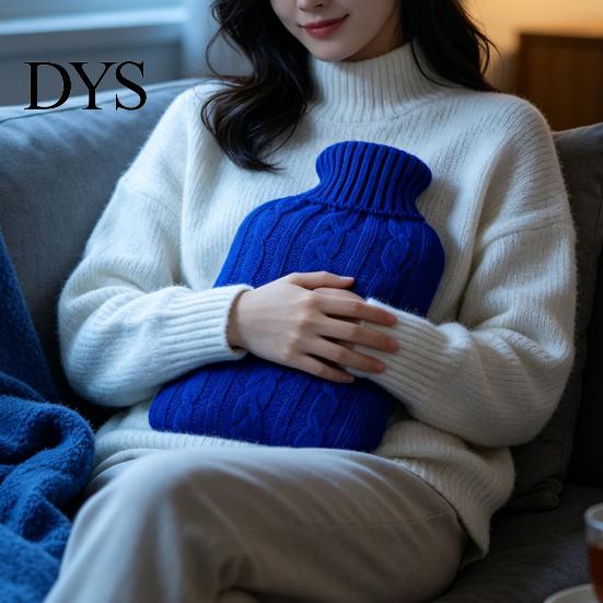Rubber Hot Water Bag 2000ML Bottle with Knit Cover, Leakproof Large Capacity for Pain Relief, Winter Warm Neck, Shoulder Back Explosion Proof Pouch