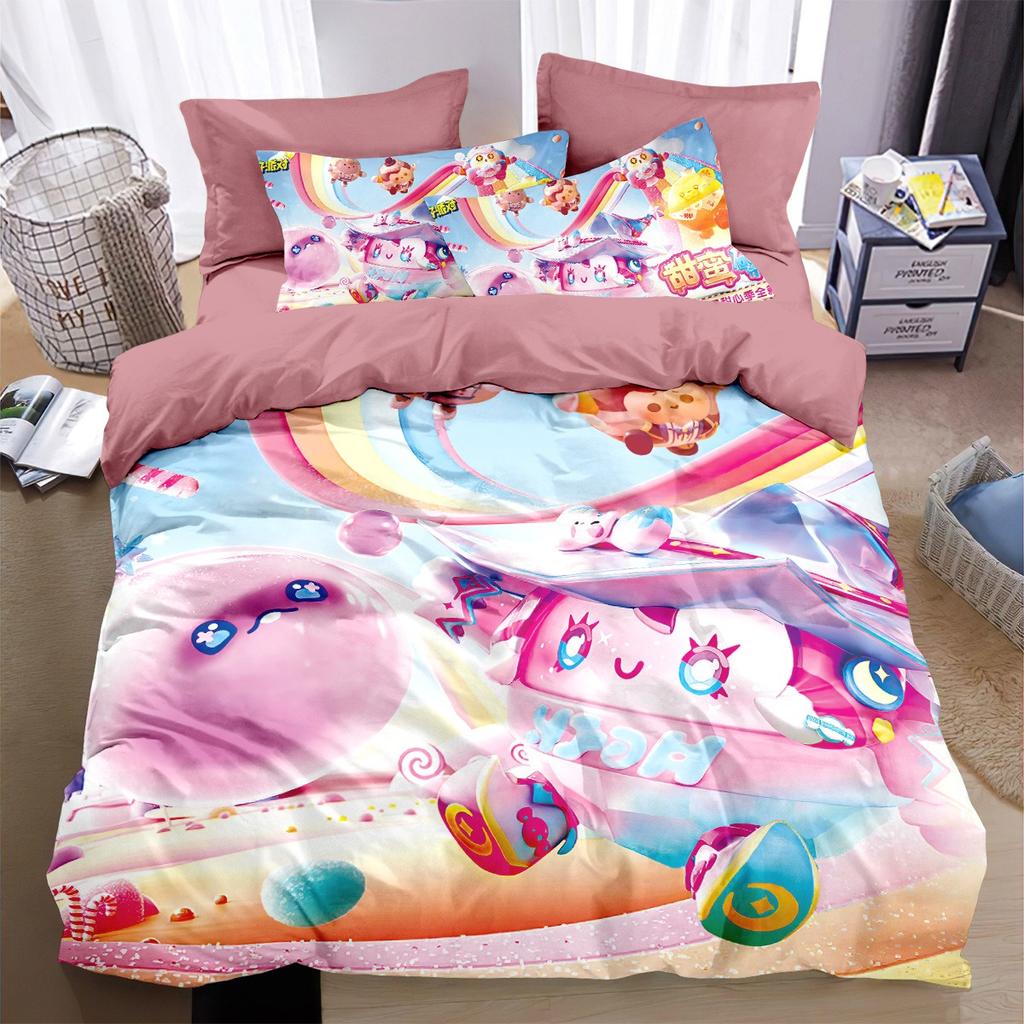 Cartoon Eggy 3D Printing Quilt CoverGame Eggy Party Bedding Collection Game Themed ChildrenS Room Decoration Kit