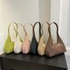Trendy Street Style Pure Color Pu Shoulder Bag 2023 Autumn Winter New Stylish Commuter Handbag Medium Size