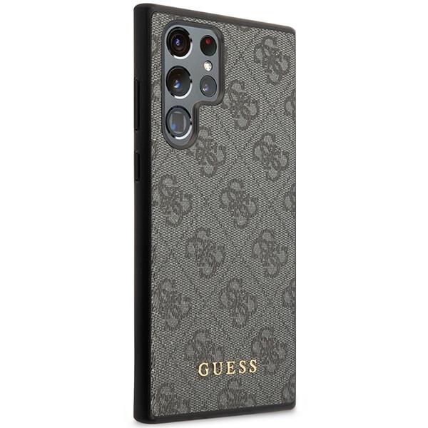 Guess Guhcs23Lg4Gfgr S23 Ultra S918 Szary/Grey Hardcase 4G Metal Gold Logo