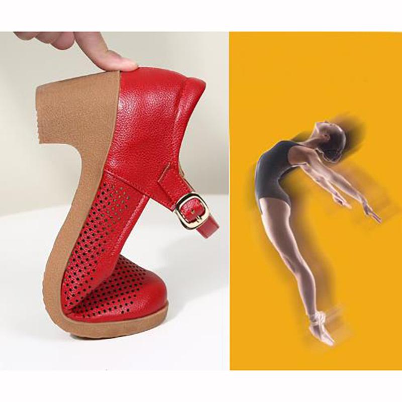 Codzienne Damskie Buty na Grubym Obcasie Lekkie Oddychające Z Dekoracją w Kropki Outdoorowe Sandały do Tańca ze Paskiem na Kostce