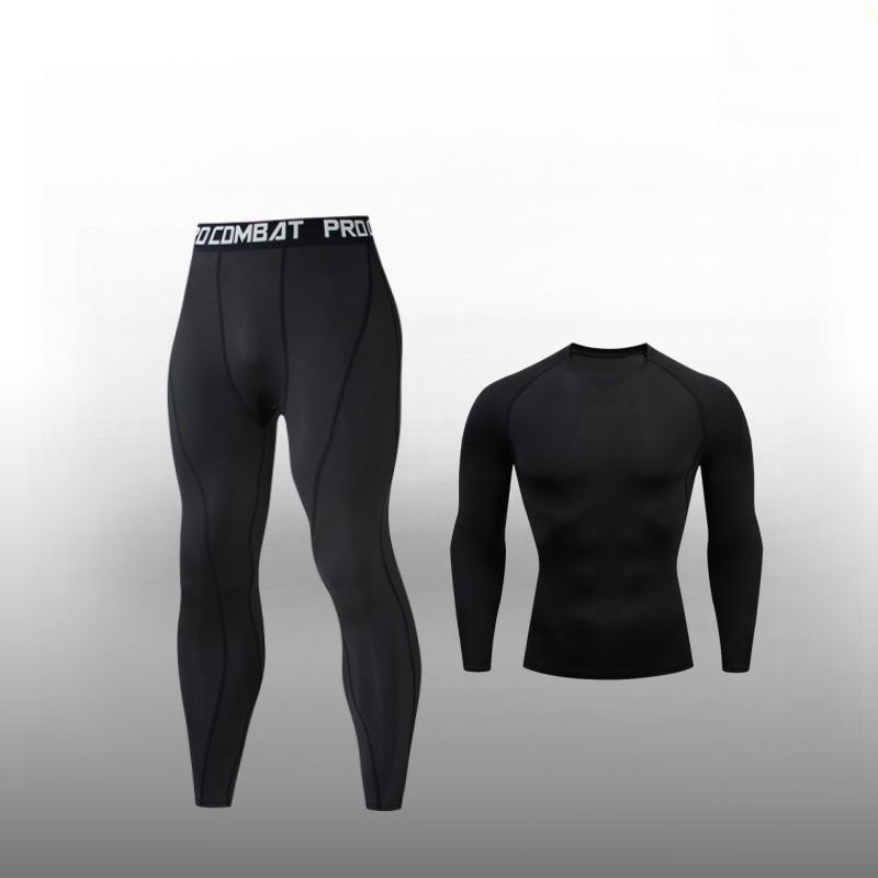 Men's Cross-Border Fitness Compression Set: Tight Base Layer for Sports, Basketball, Football, Running, and Yoga.