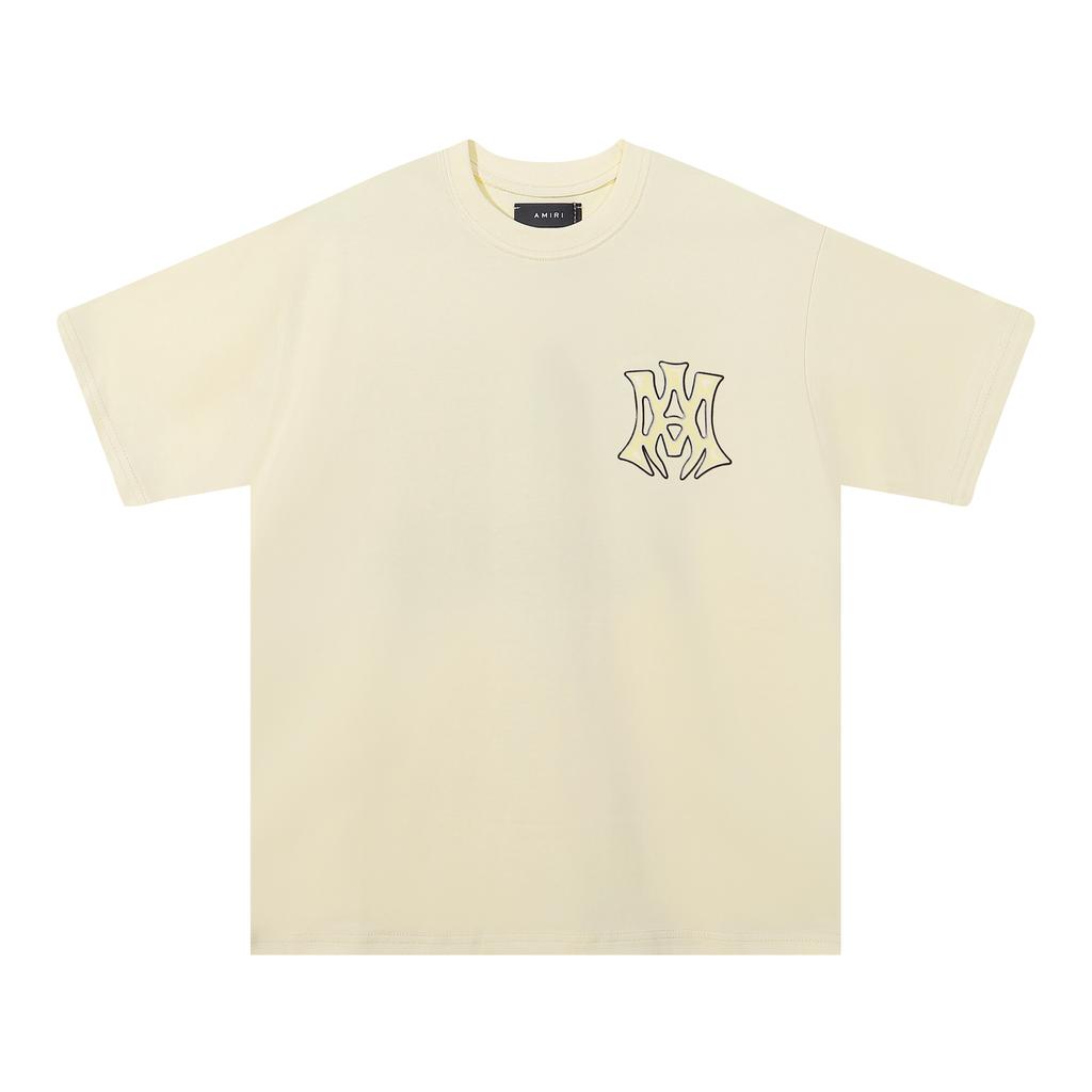 733 Amiri 2025 Letní nové pánské a dámské volné vysoce kvalitní bavlněné tričko pro muže, plus size, párové tričko s pěnovým potiskem písmen