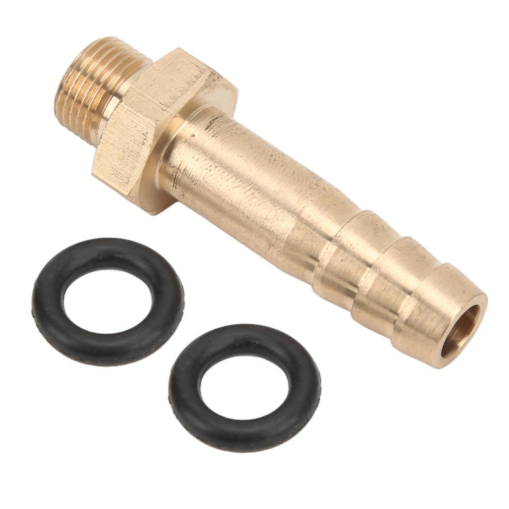 Gas Tank Adapter Aluminum Alloy 10mm Valve Fitting Parts with Two Rubber Rings for Outdoor Camping Barbecue