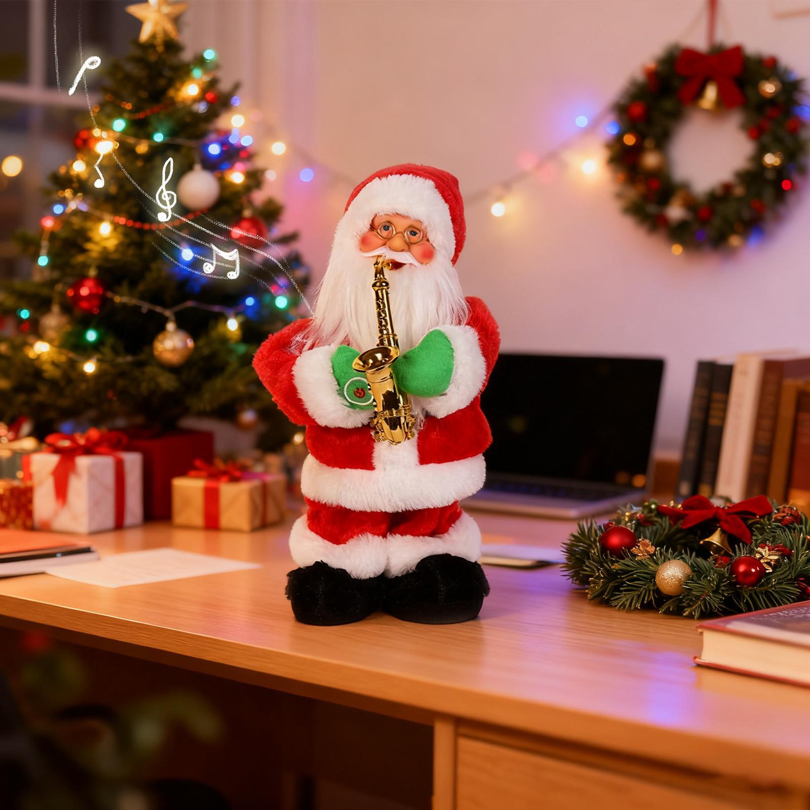 Santa Claus Doll Festive Musical Figure Toy Santa Claus Doll With Saxophone For Kids Family Women Men Adults Home Offices Cafe China Mainland