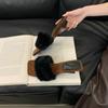 Fashion Summer Woman Modern Slipper High Heel Fashion Color Feather Fur Peep Toe Slippers Female Slides Shoes Outside Sexy Leisure Shoes