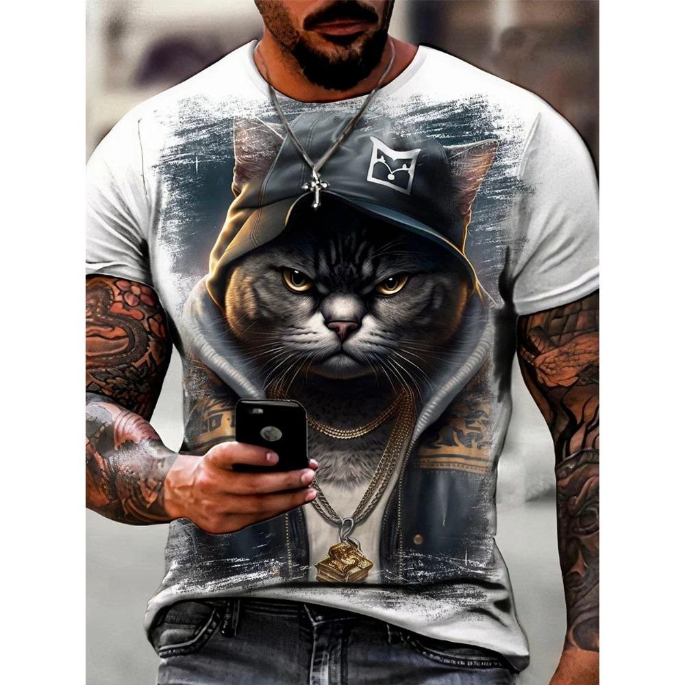 Men's casual short sleeved T-shirt with round neck design, fashionable and casual style suitable for daily and casual occasions