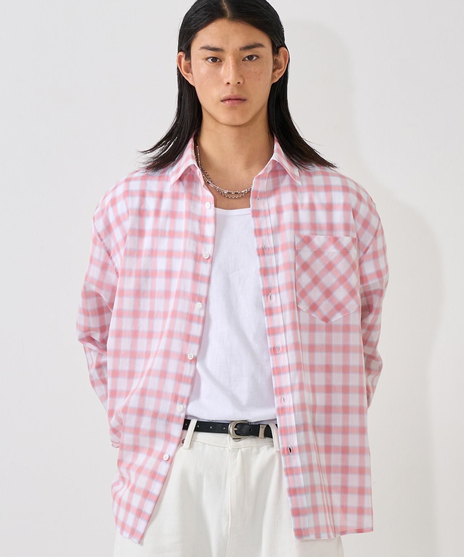 Rad Fiction Folke Oversized Fit Check Shirt / Pink Check Pink Check/One