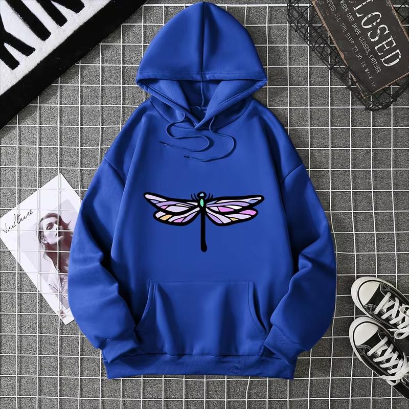2025 Amazon Wish Quick Selling Independent Station Let It Be Butterfly Printing Long Sleeve Hooded Sweatshirt For Women CYXX361