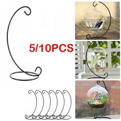 5/10 pièces Support en Fer Porte-Boule de Noël Ornements Support d'Exposition Suspendu Métal Forme Cintre Support pour Plantes Panier à Fleurs en Fer Forgé