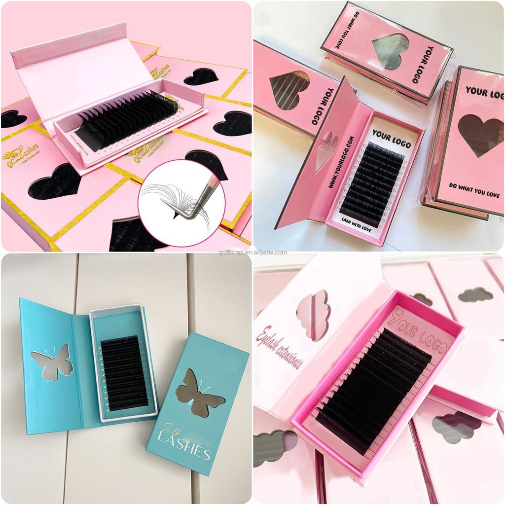 Individual Custom Private Label Faux Mink Individual Lashes Supplies Lash Trays Volume Classic Cashmere Eyelash Extension