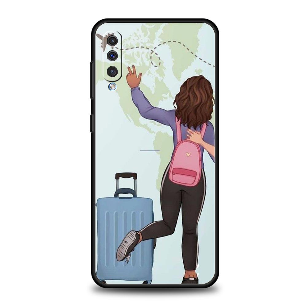 Planes World Map Travel Phone Case For Samsung A52 A14 A50 A70 A10 A30 A40 A20S A20E A02S A12 A22 A34 A42 A32 5G A54 A04s Cover