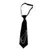 Japanese Punk Black Neck Tie with Long Chain Metal Pin School Student Pre Tied Adjustable Necktie Neckwear for Uniform