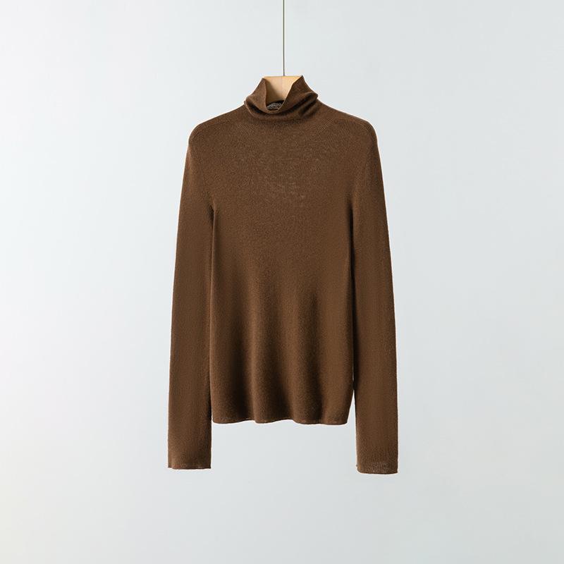 

Early Autumn Cashmere & Mulberry Silk High-Neck Slim Fit Knitted Sweater for Women Extra Large