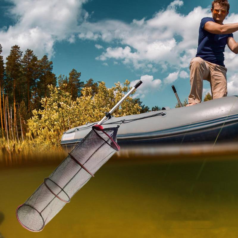 2025 Floating Fish Protection Sea Fishing Net Mesh Quick-drying Folding Fish Cage Thickened Woven Fish Basket