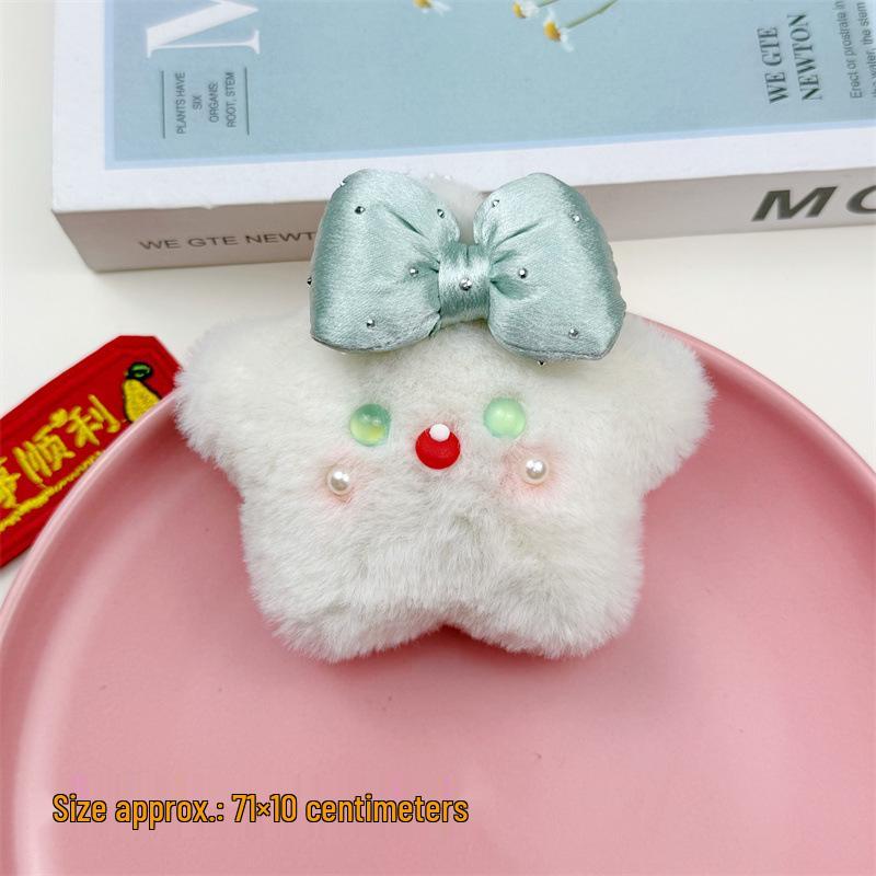 Entzückender Rosa Stern Plüsch Schlüsselanhänger: Quietschender Anhänger für Rucksäcke