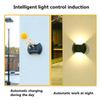 4Pcs/1Set Outdoor Solar Lamp LED Solar Light Wall Street Light Lamp Solar Powered Sunlight 8 LED Lamp Garden Decorative