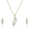 Set de pandantive neobișnuite Estele din aur de 24 de carate și argint cu pietre de zirconiu cubic în formă de frunze pentru femei/fete