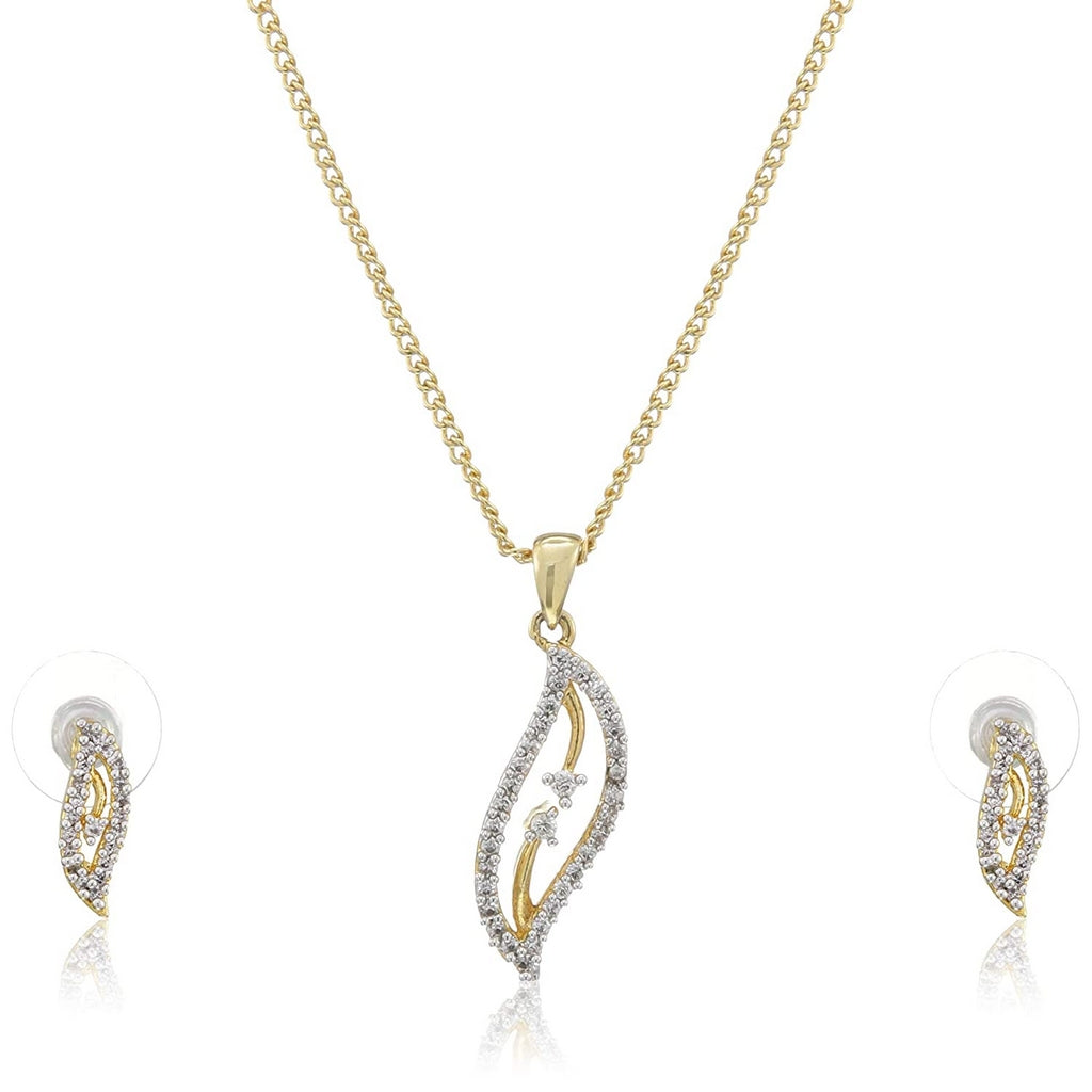 Set de pandantive neobișnuite Estele din aur de 24 de carate și argint cu pietre de zirconiu cubic în formă de frunze pentru femei/fete