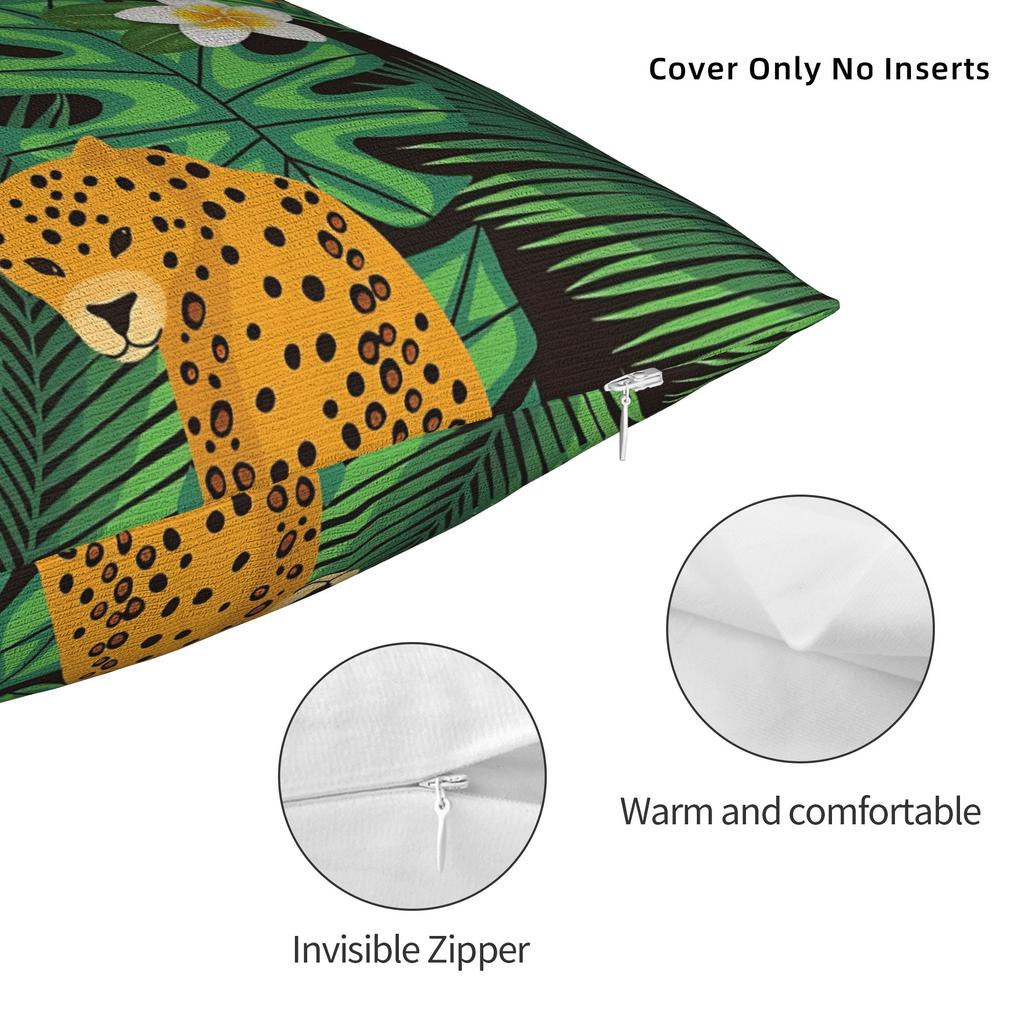 Kissenhülle Leopard & Tropische Blumen Retro Trendige Kissenbezüge für Hochzeitsfeier Heimdekoration Kissenbezüge