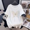 Round Neck Plus Size Mid-Length Loose Short-Sleeve Women's T-Shirt (200/300/350 Jin)